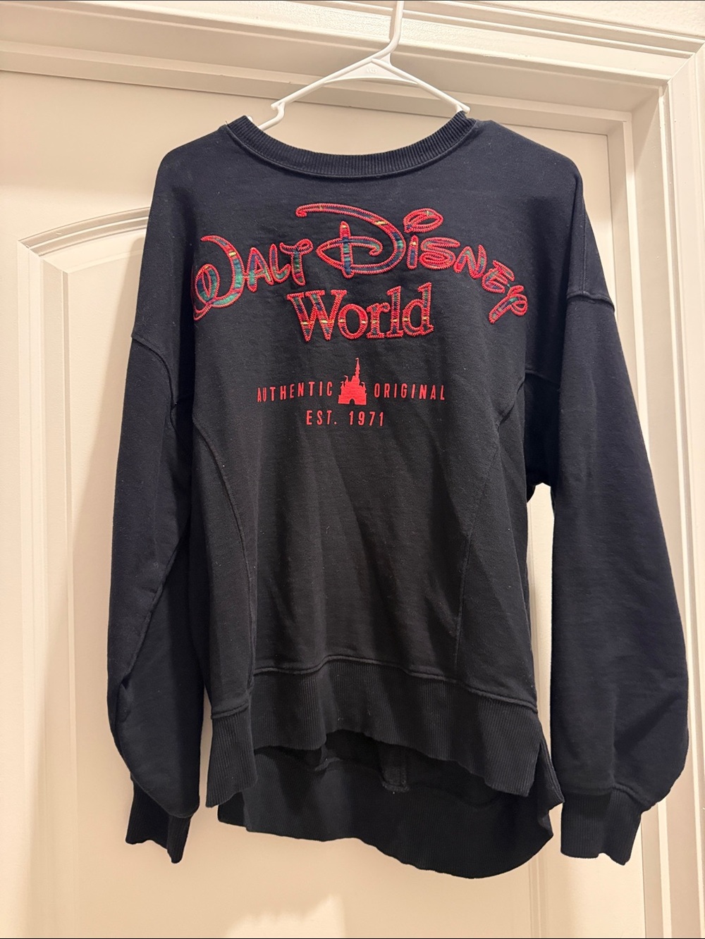 Disney Walt Disney World Black Sweatshirt with Red Logo